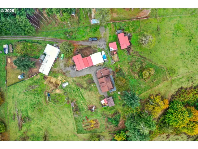 a backyard of a house with lots of green space