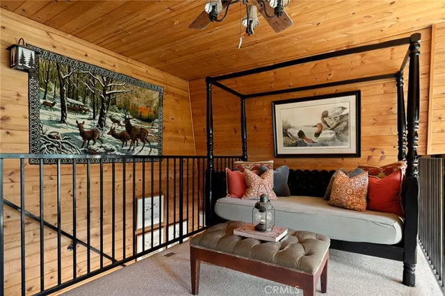 a view of balcony with furniture