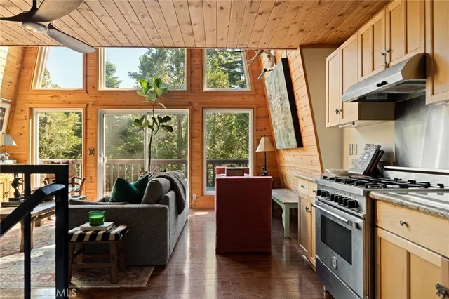 a living room with furniture