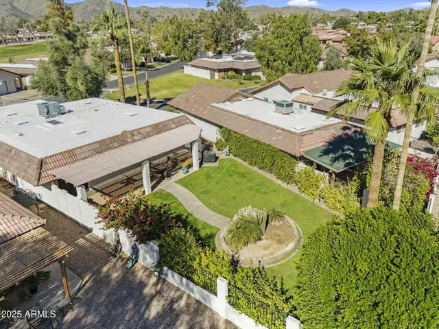 an aerial view of multiple house