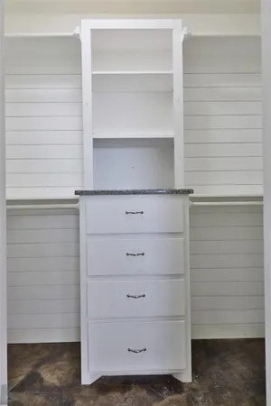 a close up view of a closet