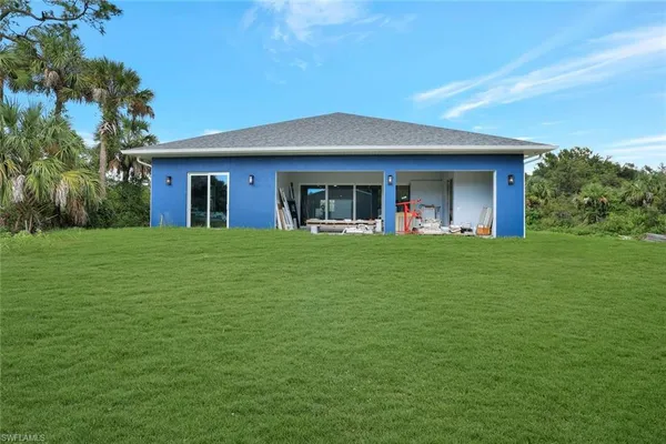 a house view with a garden space