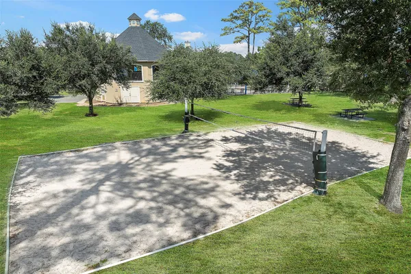 a view of a park with trees