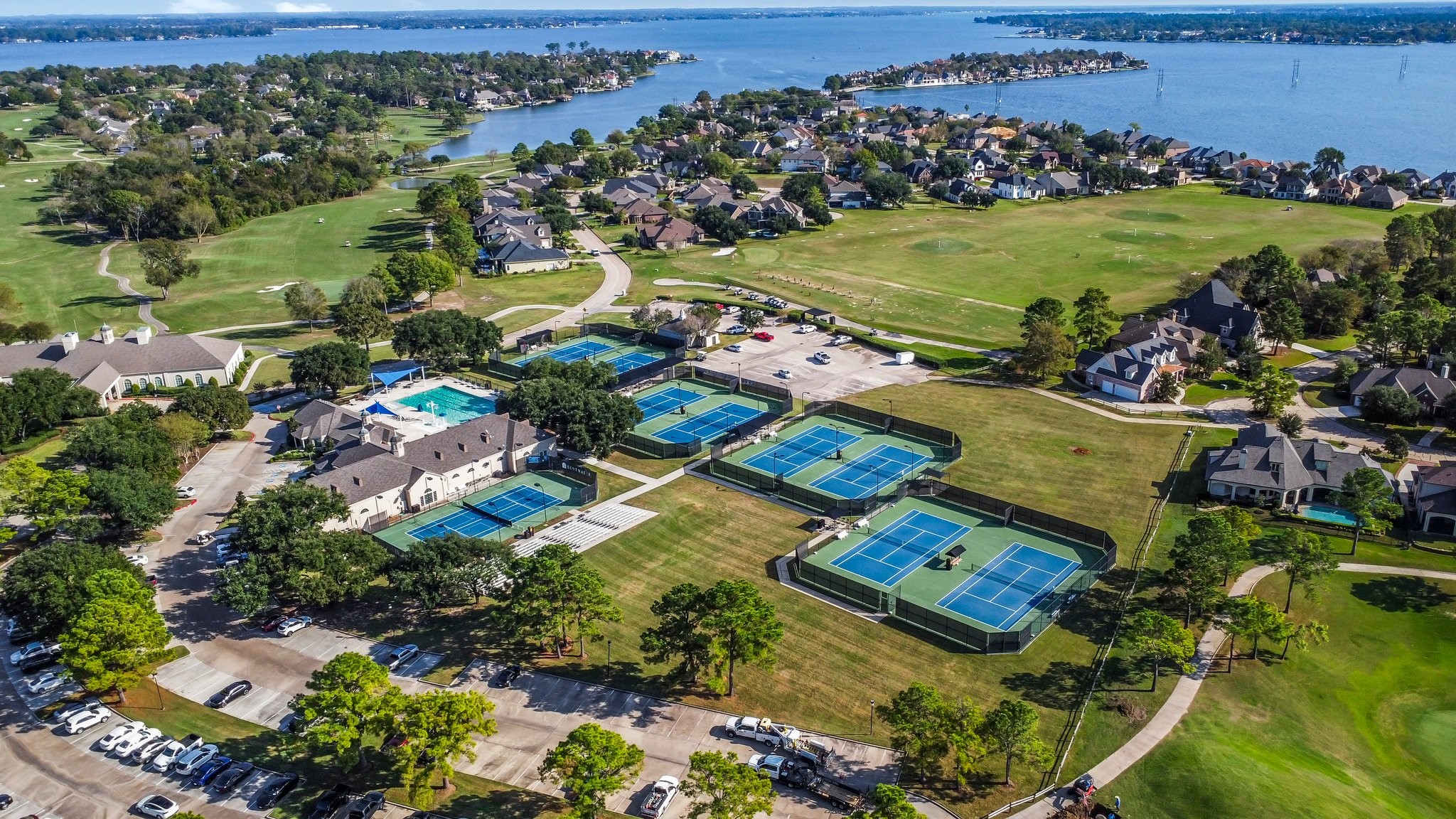 3 West Shore Lane Montgomery, TX 77356 - Photo 32 of 50 an aerial view of a houses with a lake view