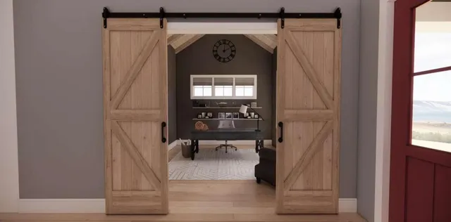 a view of a hallway with elevator