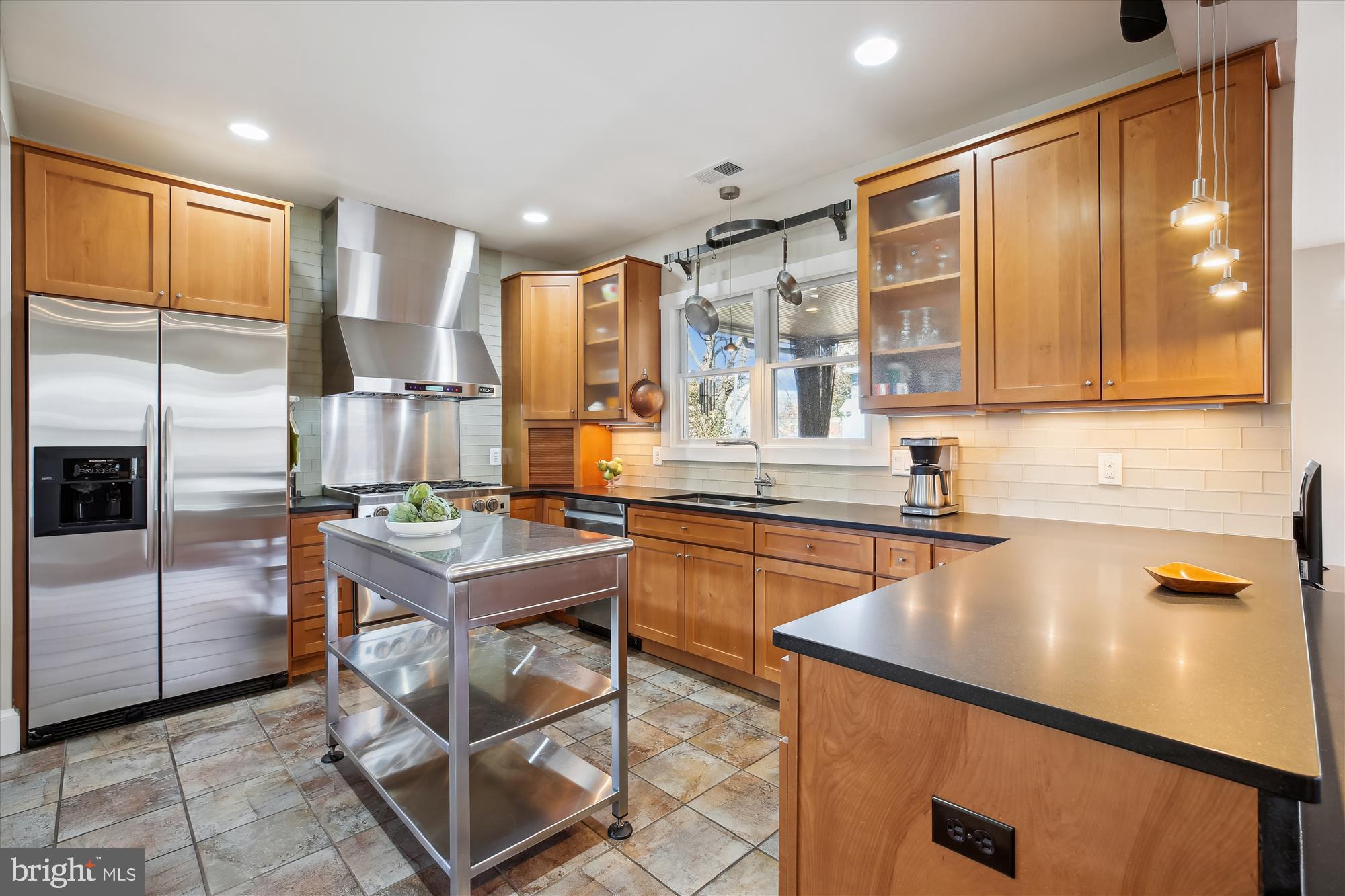 9411 Garwood Street Silver Spring, MD 20901 - Photo 13 of 90 Kitchen with pot rack and island.