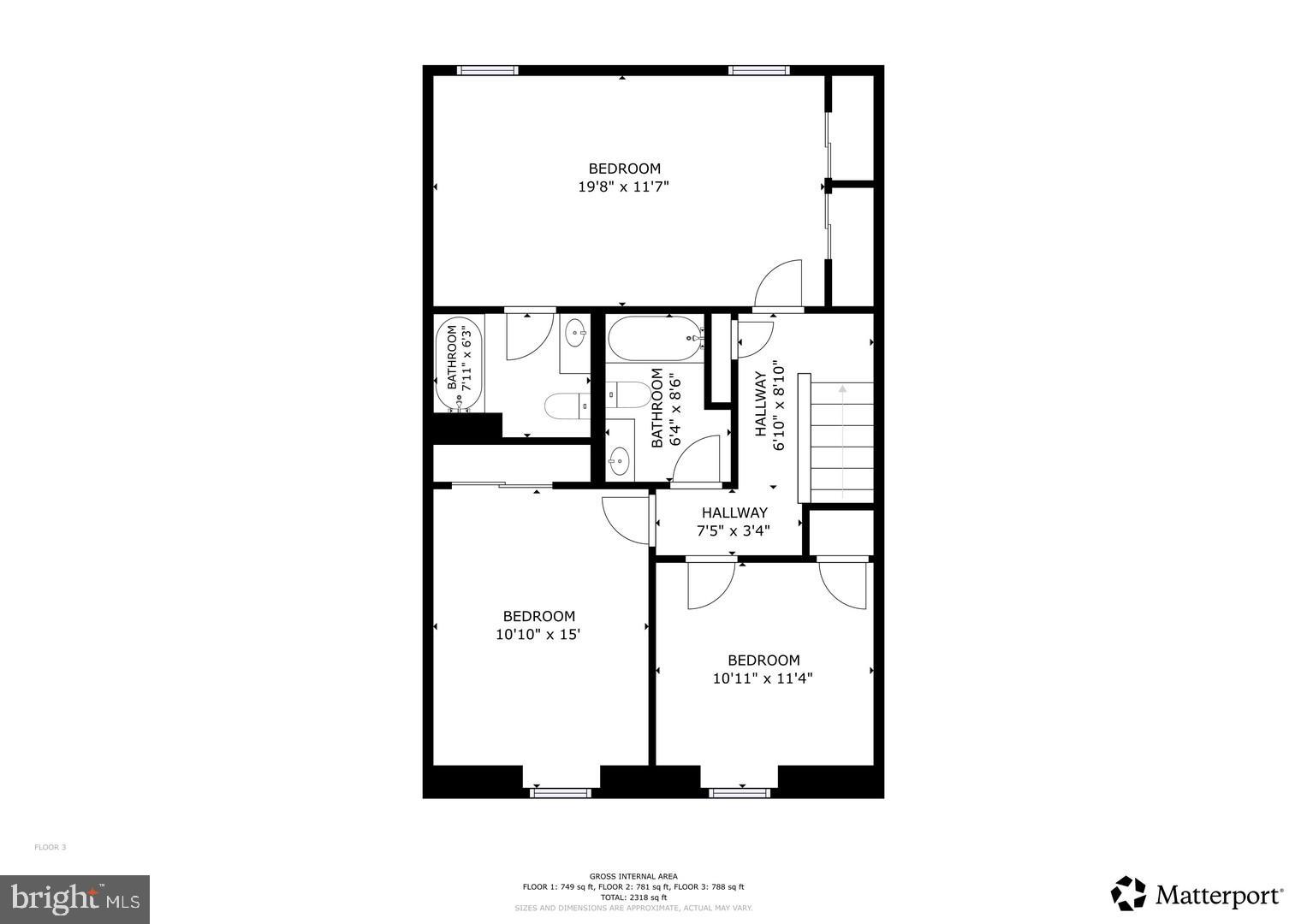 4723 Hallowed Streme Ellicott City, MD 21042 - Photo 24 of 40 Spacious layout with three inviting bedrooms.