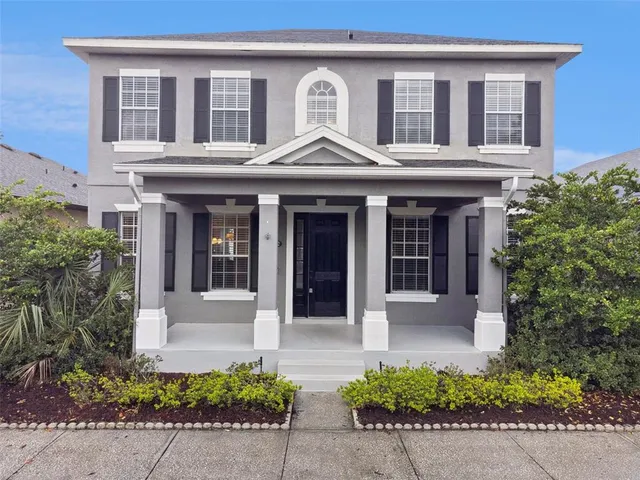 a front view of a house