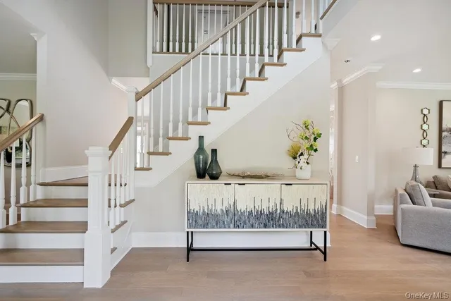 a view of entryway livingroom and hall