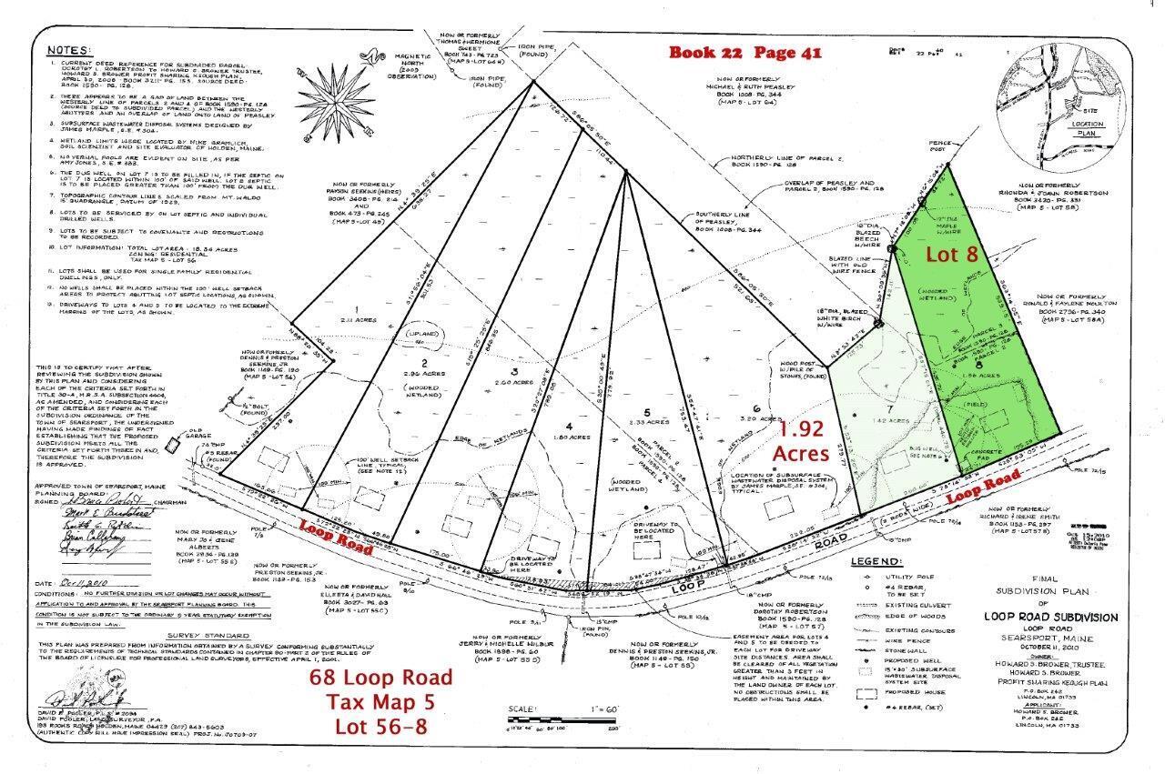 68 Loop Road South Searsport, ME 04974 - Photo 5 of 6 Survey - Brower - Lot 8_edited-1