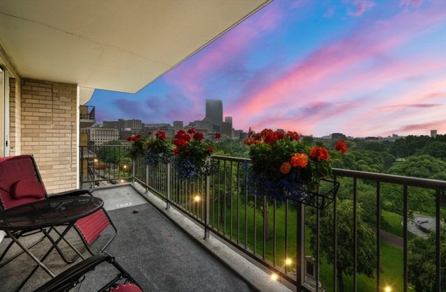 a view of a balcony with lake view