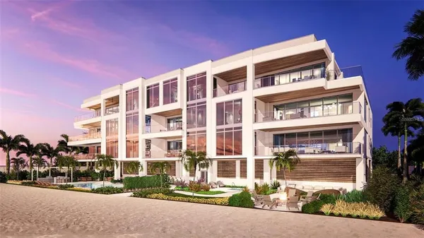 a front view of a building with street view