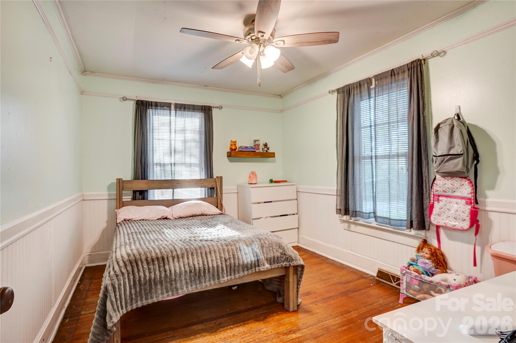 2495 Centergrove Road Kannapolis, NC 28083 - Photo 17 of 36 a bedroom with a bed and wooden floor