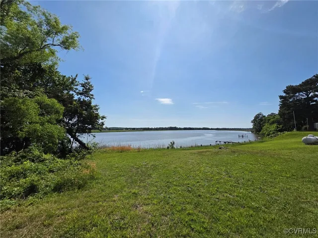 a view of a lake with outdoor space