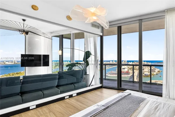 a living room with furniture