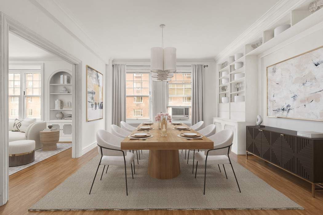 150 East 72nd Street, Unit 6S Manhattan, NY 10021 - Photo 5 of 23 a view of a dining room with furniture window and wooden floor