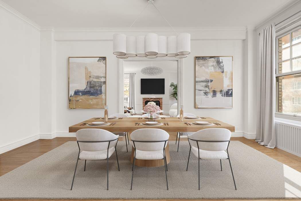 150 East 72nd Street, Unit 6S Manhattan, NY 10021 - Photo 7 of 23 a living room with furniture a fireplace and a window