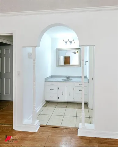 a view of kitchen with cabinet