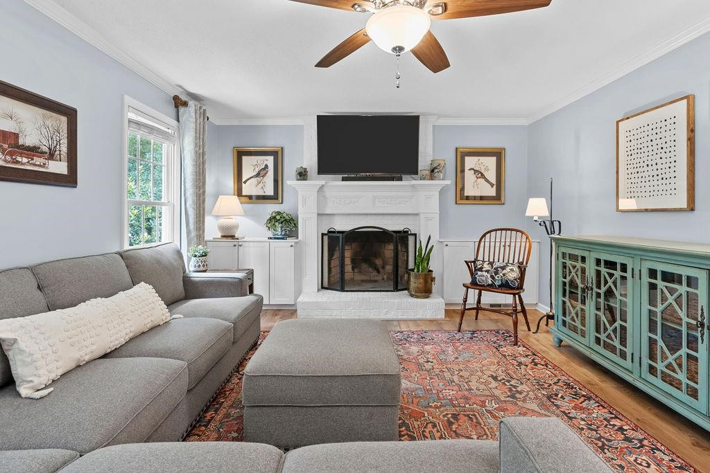 5208 Rivington Road Fuquay-Varina, NC 27526 - Photo 4 of 30 Living Room with Wood Burning Fireplace