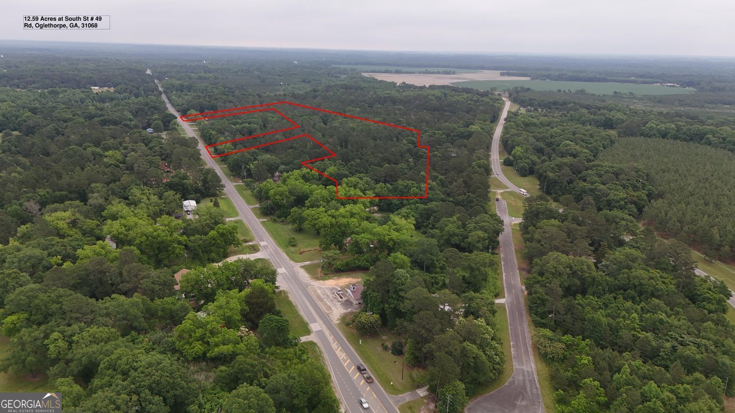 0 State Rte 49 Oglethorpe, GA 31068 - Photo 3 of 8 an aerial view of green landscape with trees houses and mountain view