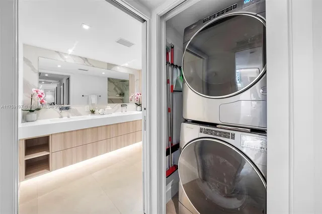a white bath tub sitting in a bathroom