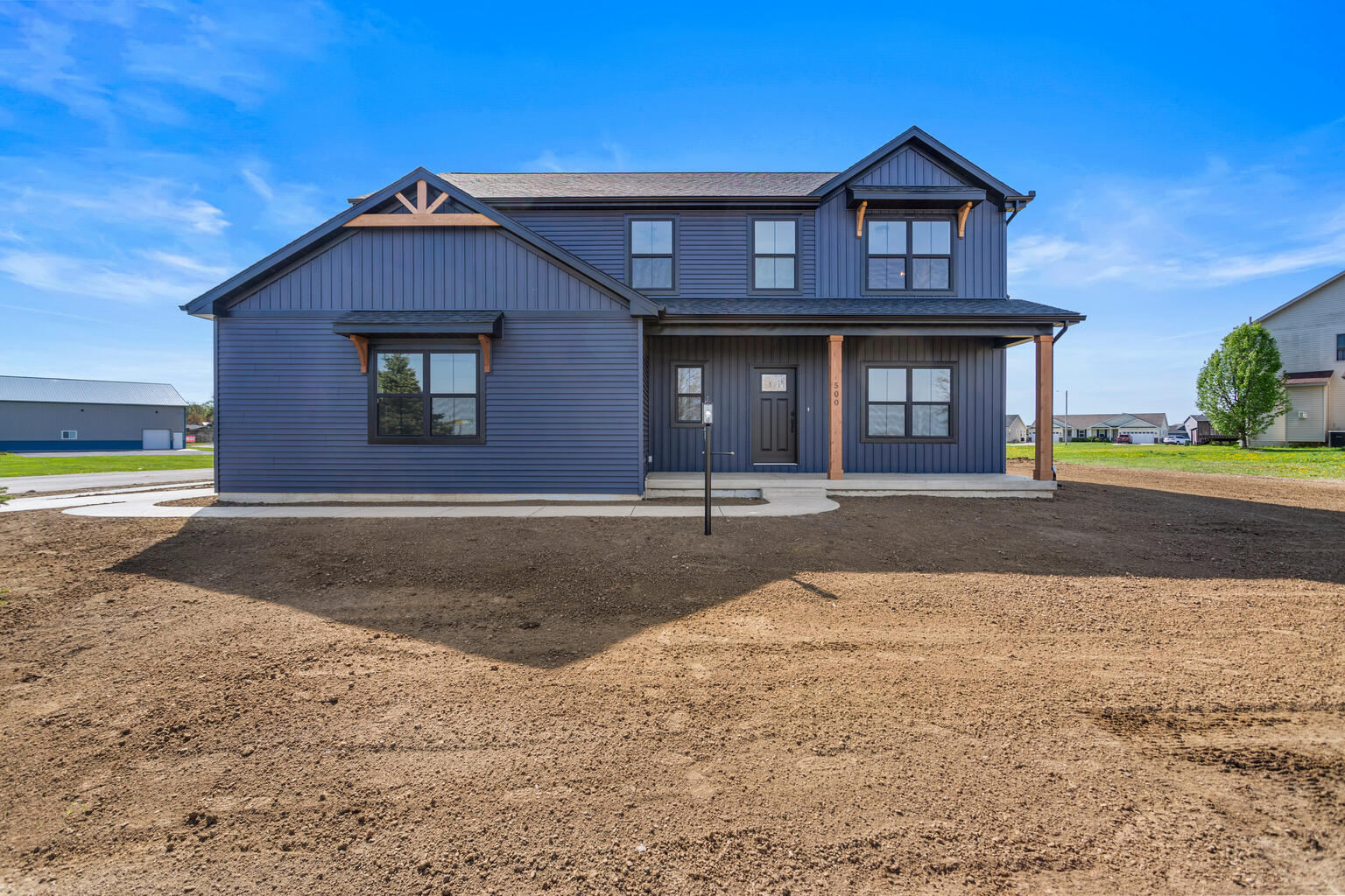 a front view of a house