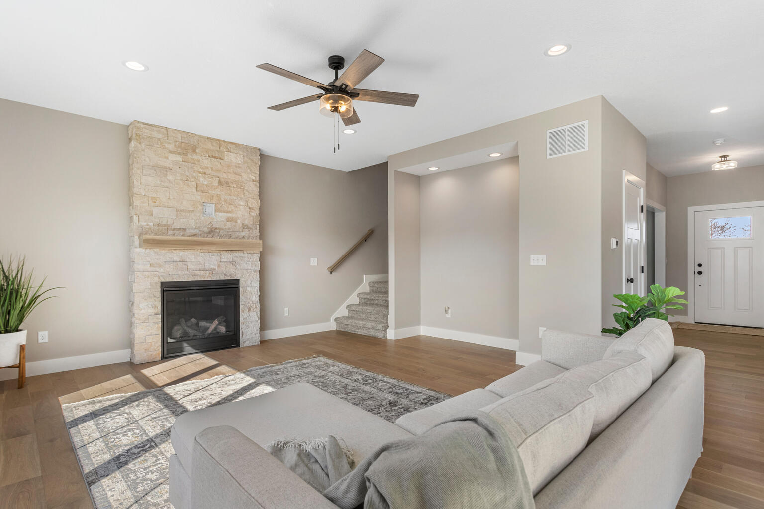 500 Prairie Meadows Drive Heyworth, IL 61745 - Photo 8 of 45 a bed room with a bed and a fireplace