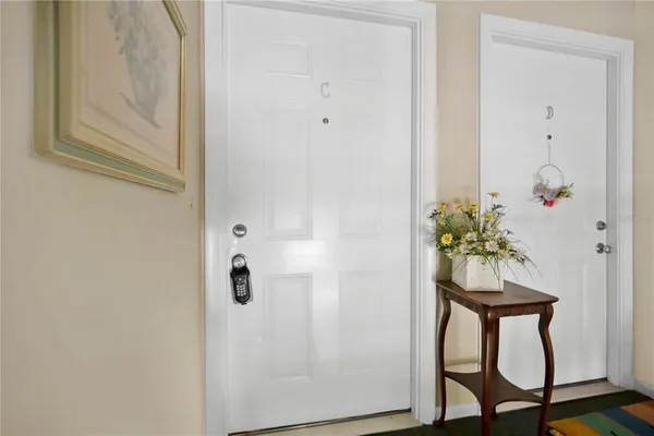 a door with a table in it