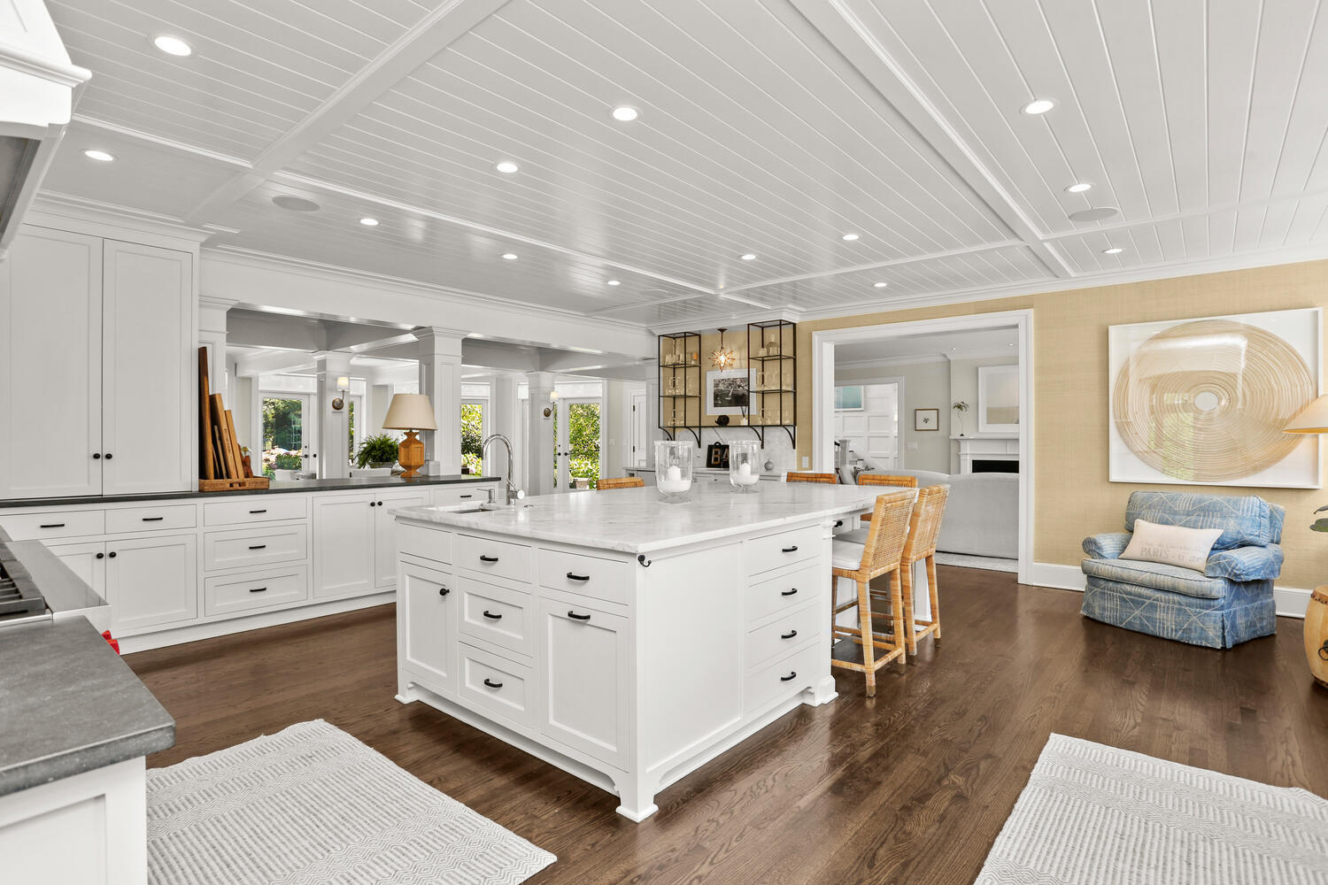 43 Contentment Island Road Darien, CT 06820 - Photo 18 of 59 a spacious bathroom with a double vanity sink double vanity and a tub