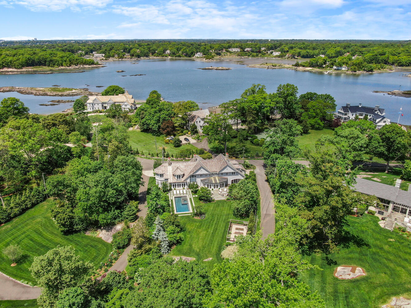 43 Contentment Island Road Darien, CT 06820 - Photo 55 of 59 an aerial view of a houses with outdoor space