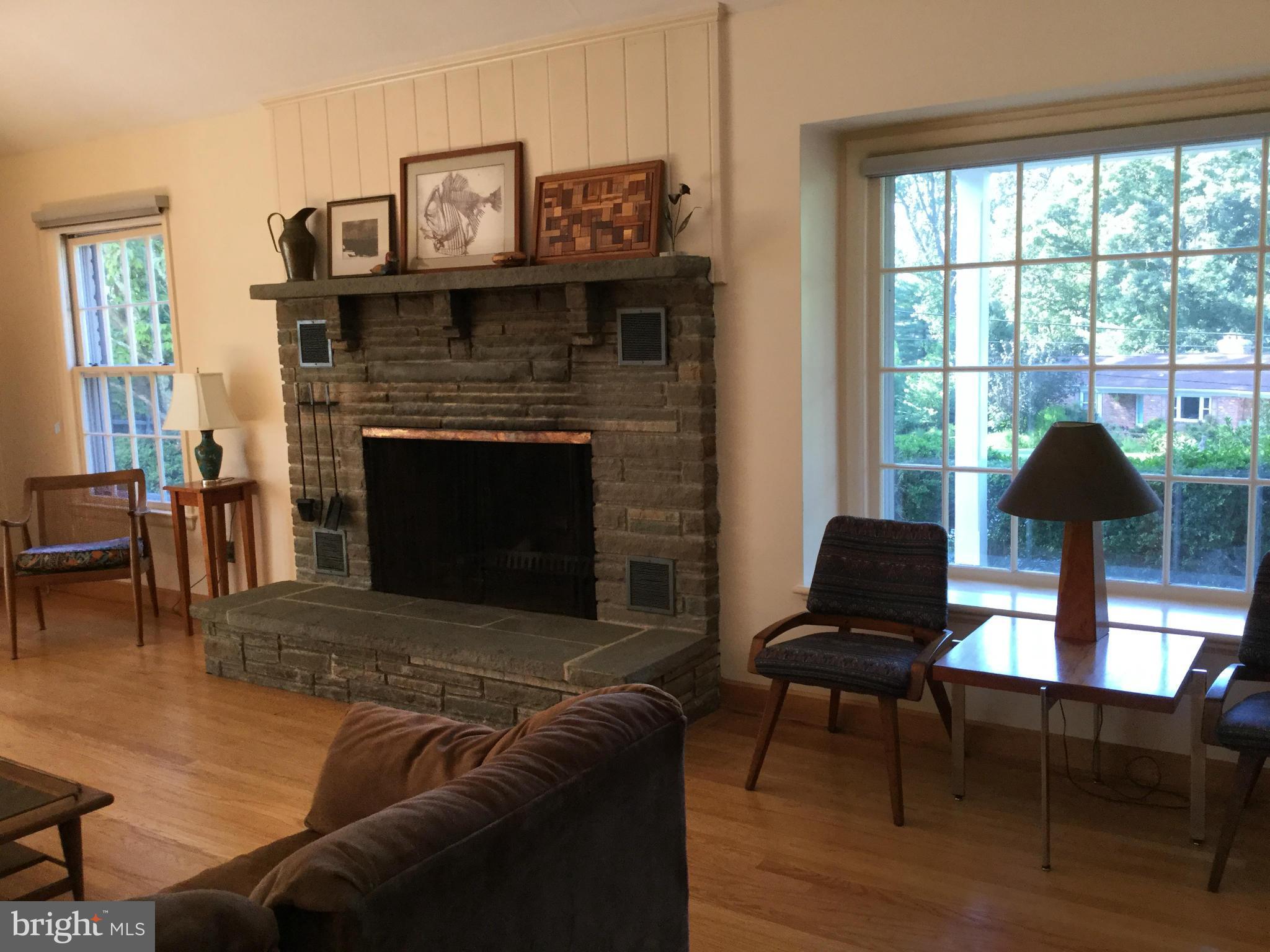 1922 Norvale Road Silver Spring, MD 20906 - Photo 8 of 30 Living Room with Stone Fireplace