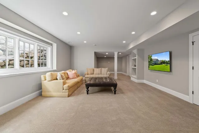 a view of a store room with racks