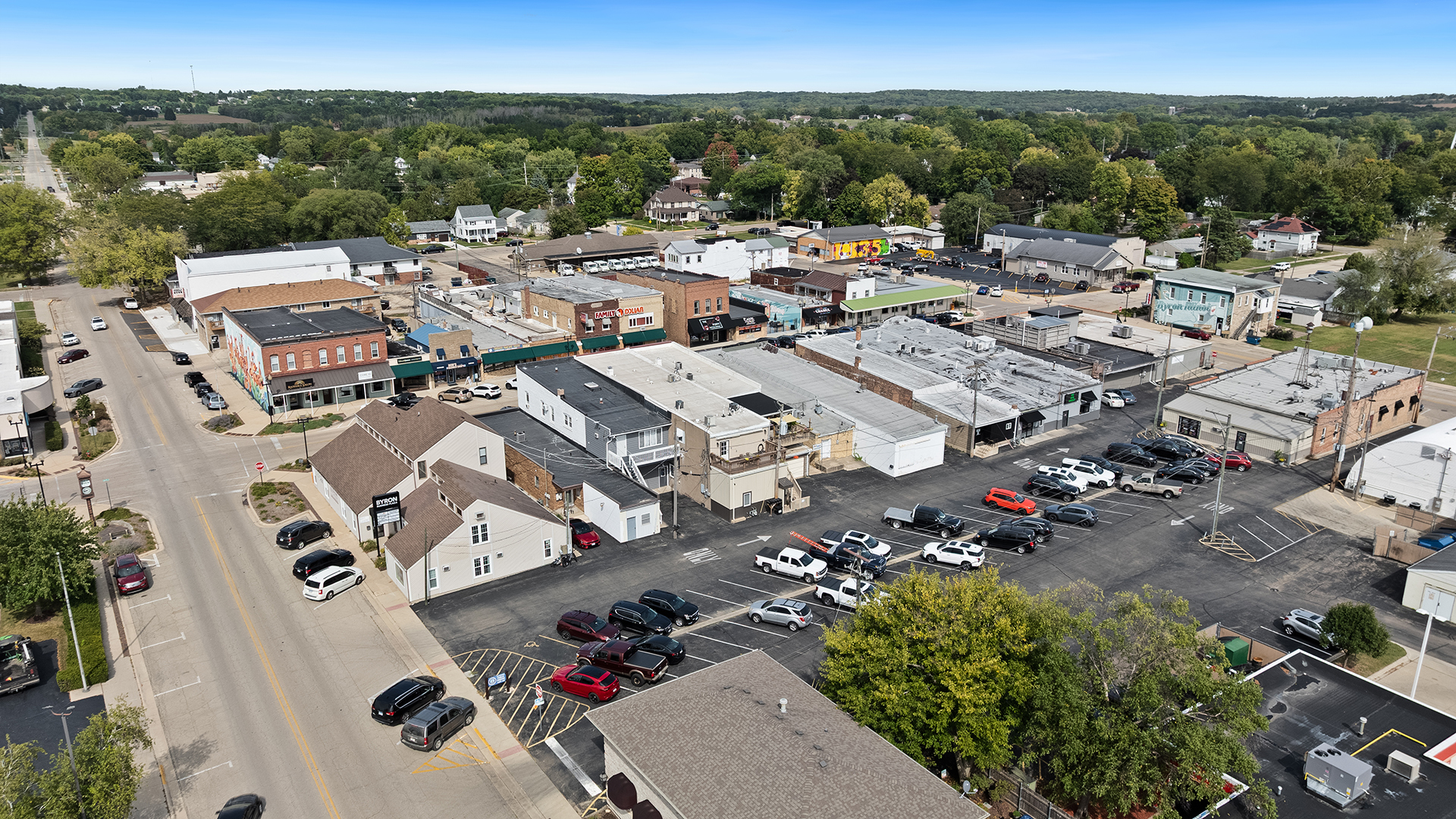 128 West 2nd Street Byron, IL 61010 - Photo 8 of 48 an aerial view of a city