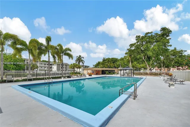 a view of a park with slide on it
