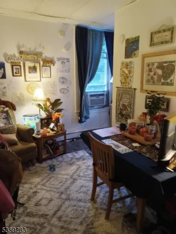 a living room with furniture rug and window