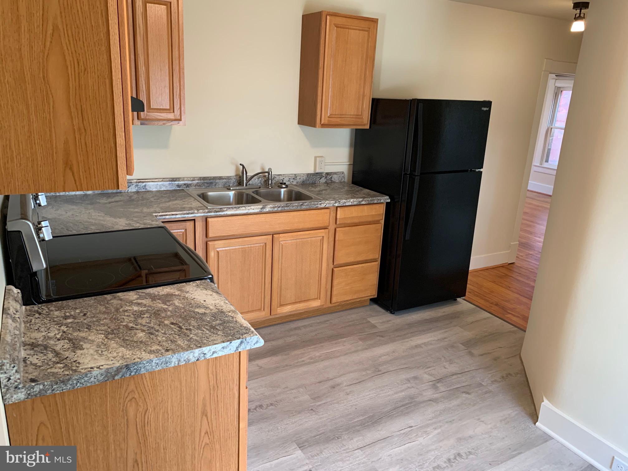 130 East German Street, Unit 201 Shepherdstown, WV 25443 - Photo 9 of 23 a kitchen with granite countertop a refrigerator and a sink