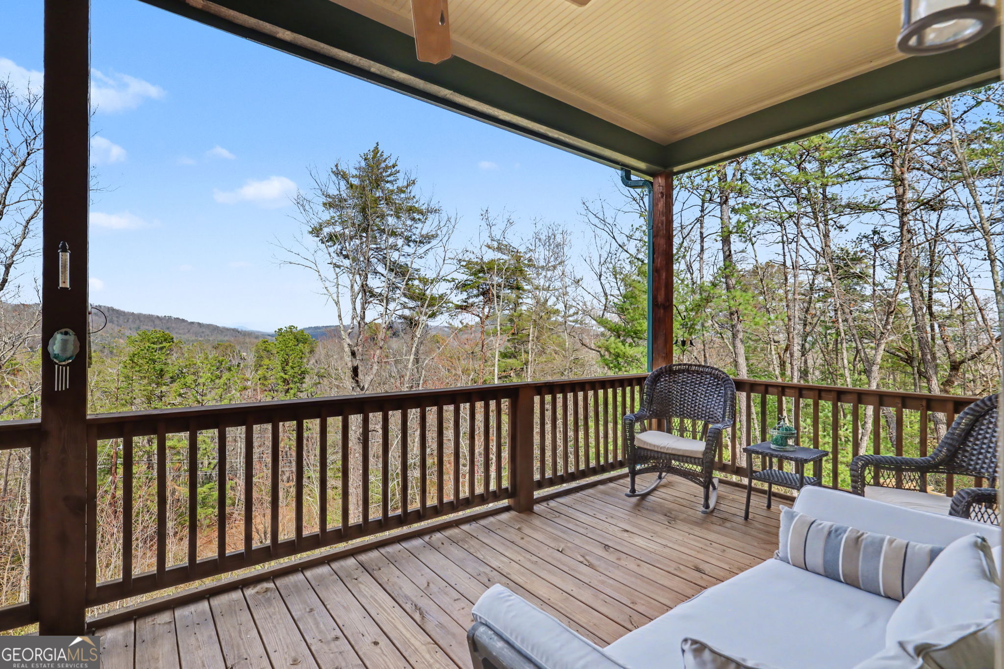 421 Hickory Nut Mountain Road Tallulah Falls, GA 30573 - Photo 32 of 117 a view of a two chairs in the balcony