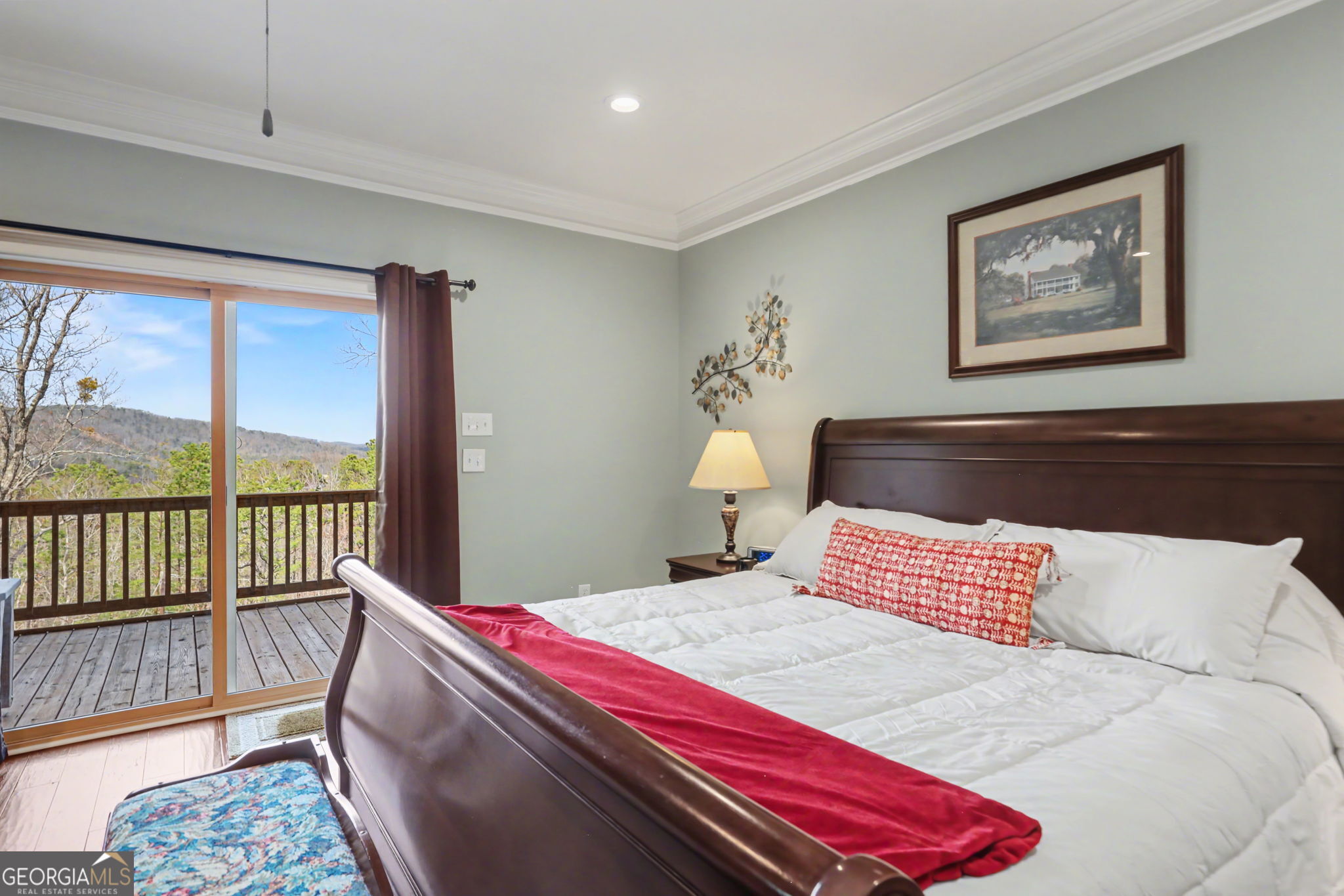 421 Hickory Nut Mountain Road Tallulah Falls, GA 30573 - Photo 74 of 117 a bedroom with bed and a large window