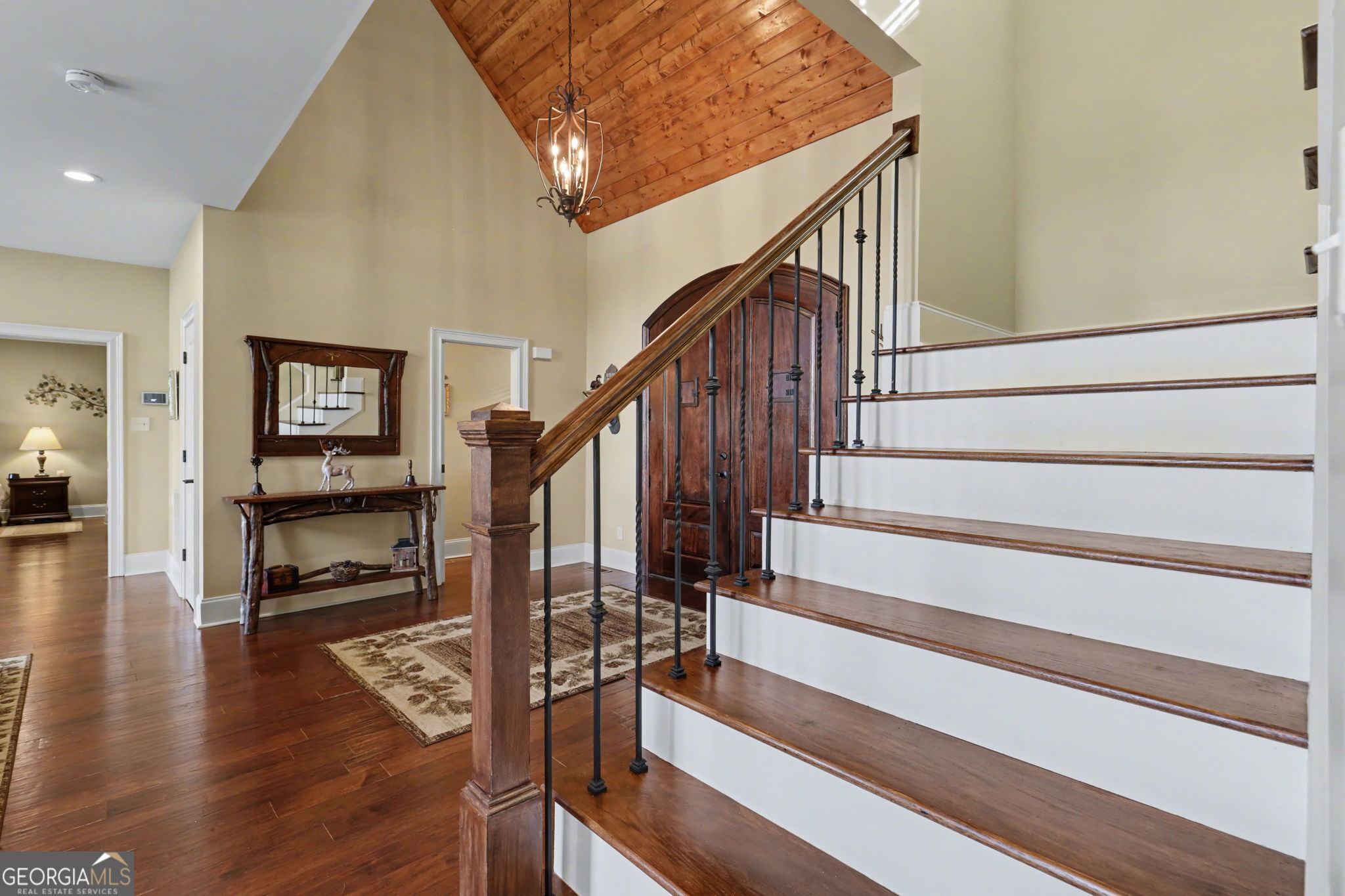 421 Hickory Nut Mountain Road Tallulah Falls, GA 30573 - Photo 81 of 117 a view of entryway and hall with wooden floor