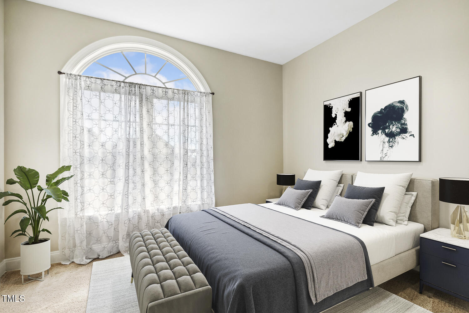 124 D'Ango Circle Angier, NC 27501 - Photo 29 of 42 a bedroom with a bed and a painting on the wall