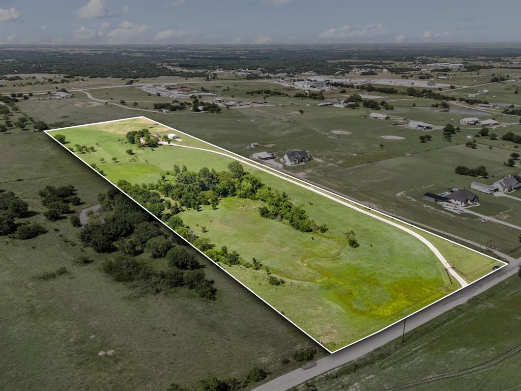 2141 Old Denton Road Decatur, TX 76234 - Photo 5 of 40 Aerial view from the front of the property with approximate boundary lines. See Survey for exact boundary.