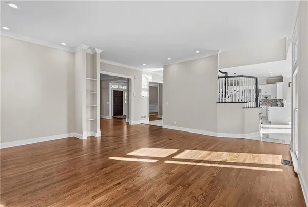 a view of a backyard with sitting area