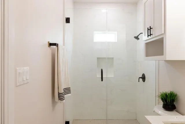 a bathroom with a shower
