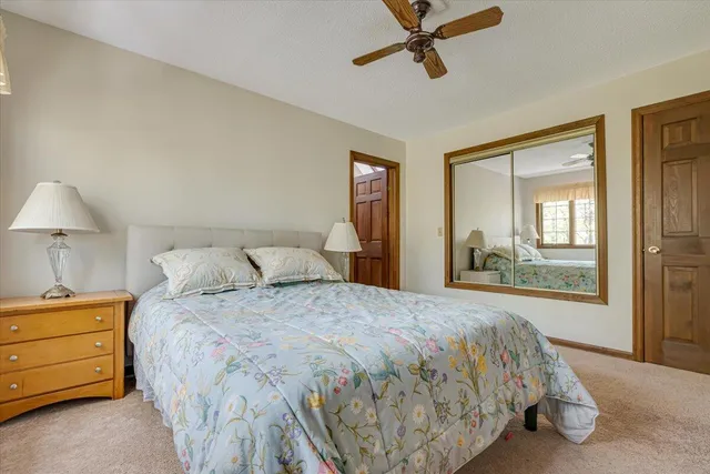 a view of a lake with a houses