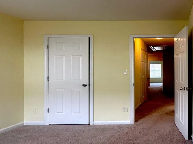 a view of a small space with a window