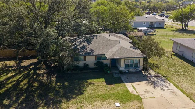 an aerial view of a house