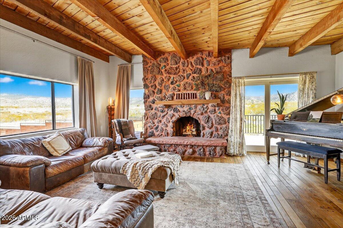 13505 East Rindone Lane Cornville, AZ 86325 - Photo 7 of 73 a living room with furniture and a fireplace