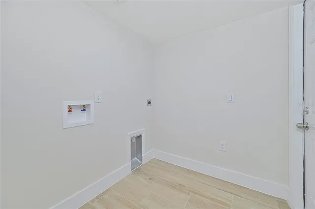 a view of a garage with storage