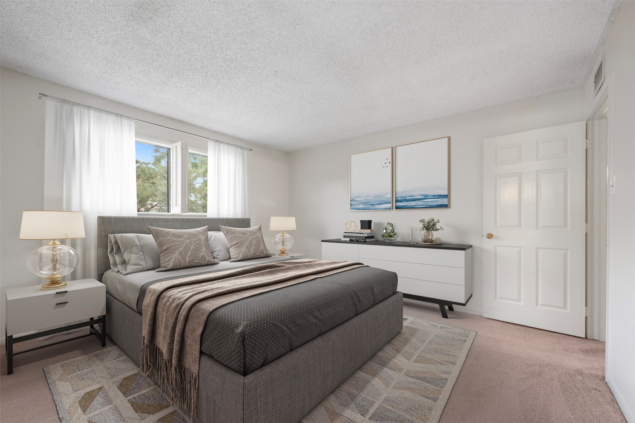 6701 Sands Point Drive, Unit 61 Houston, TX 77074 - Photo 8 of 20 a bedroom with a bed and a couch