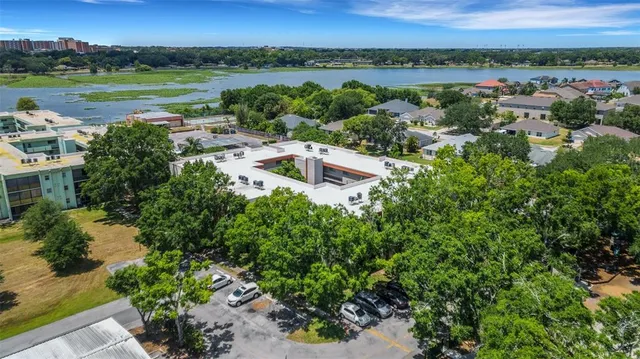 a view of lake with mountain